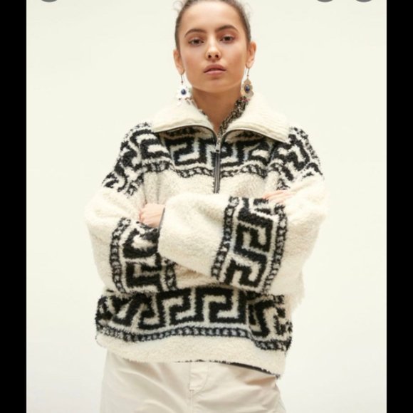 Isabel Marant Étoile | Garner Fleece Quarter Zip Pullover - Picture 1 of 16